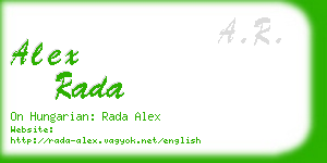 alex rada business card